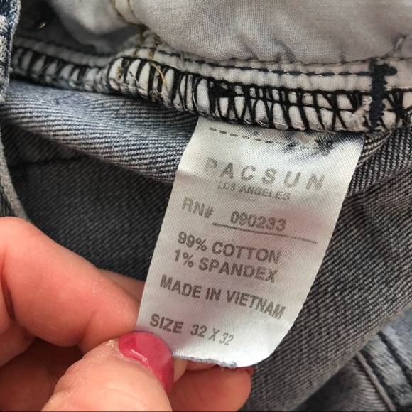 PacSun Distressed Slim Fit Blow Out Knee Jeans Medium Wash Size 32 x 32 - Picture 10 of 12